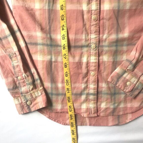 The North Face Pacific Plaid Button Down Shirt Women Small Long Sleev Peach Logo - Picture 8 of 9